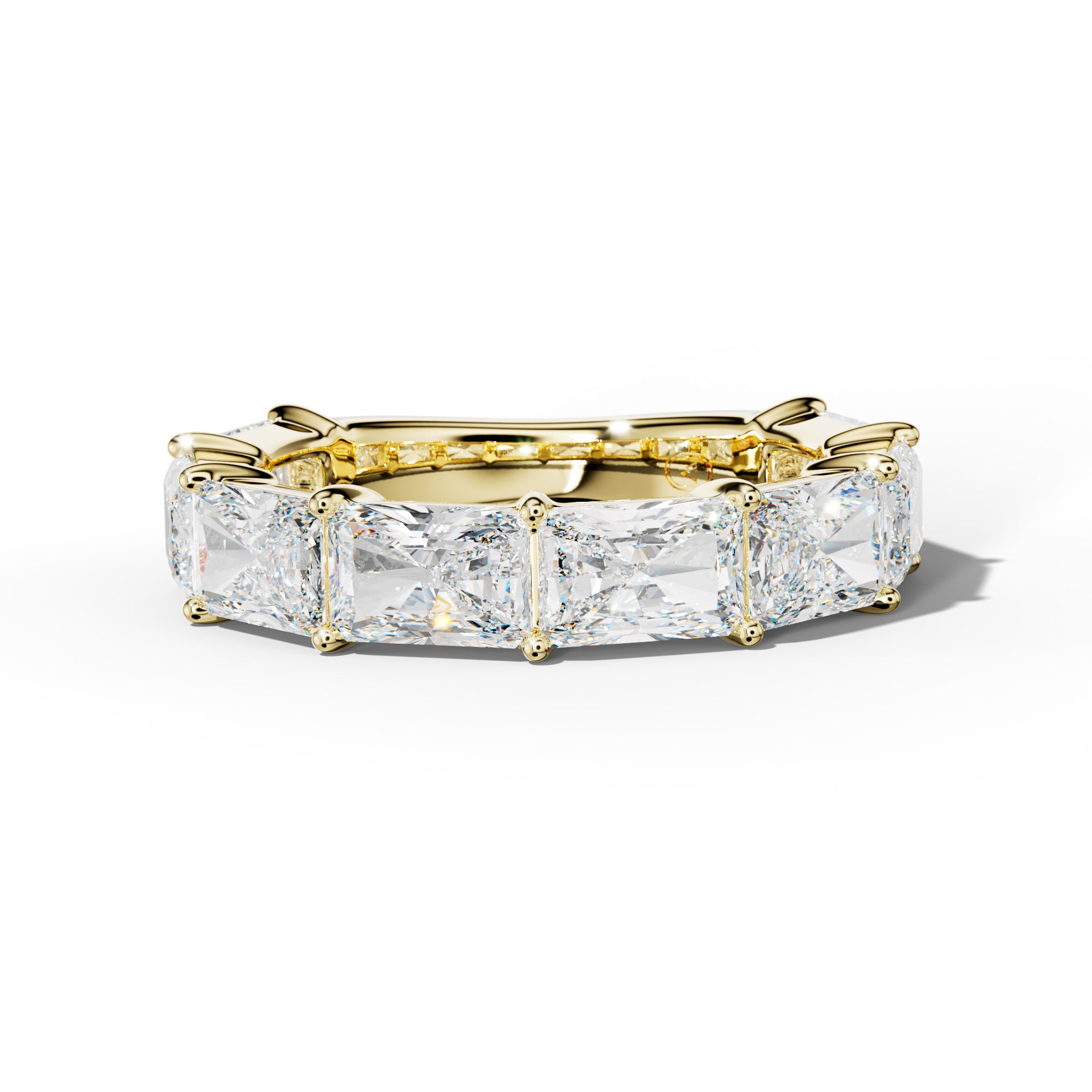 6.0 Carat East West Radiant Diamond 3/4 Anniversary Band Shared Prong Low-Set Design