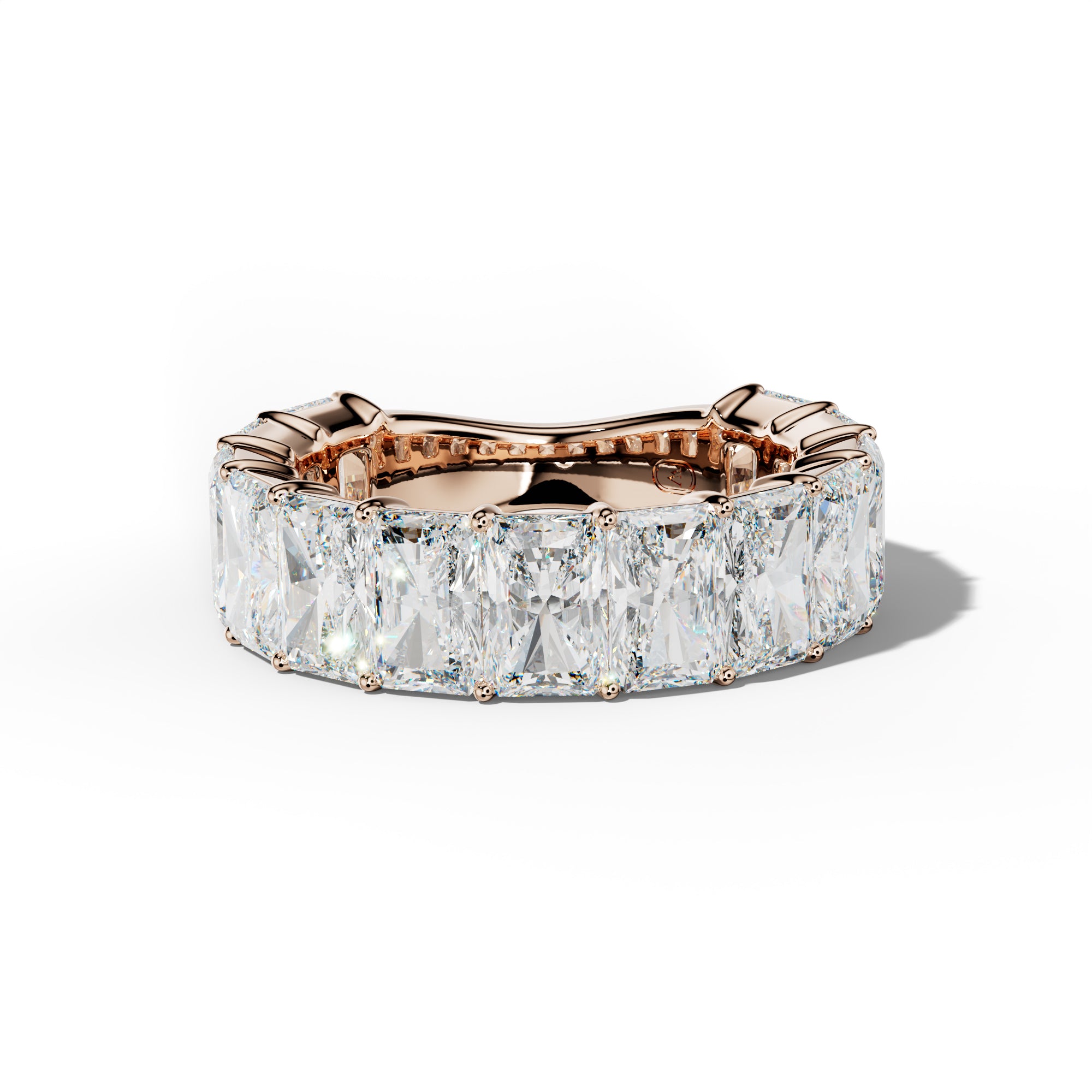 9.0 Carat Radiant Diamond 3/4 Anniversary Band Shared Prong Low-Set Design