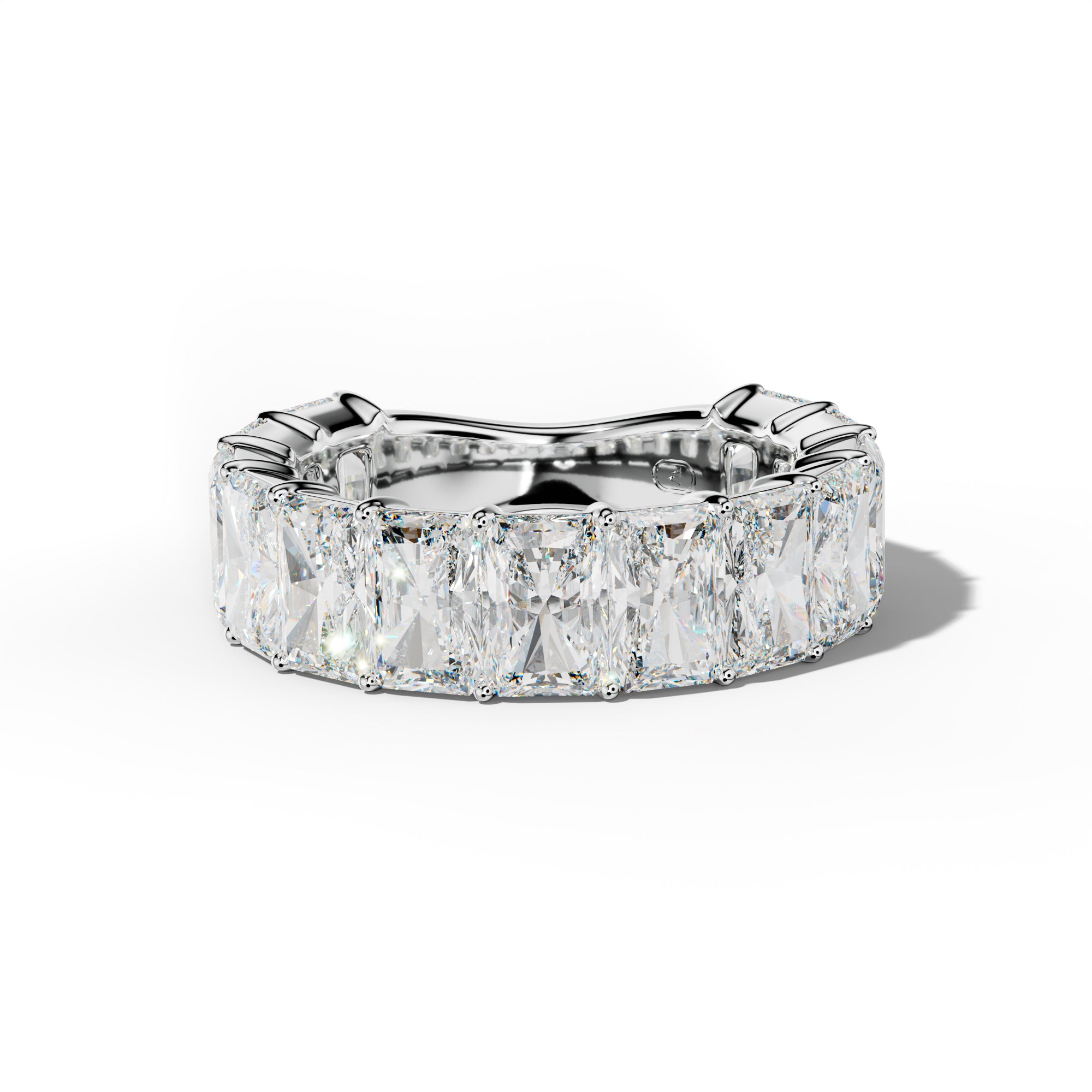9.0 Carat Radiant Diamond 3/4 Anniversary Band Shared Prong Low-Set Design