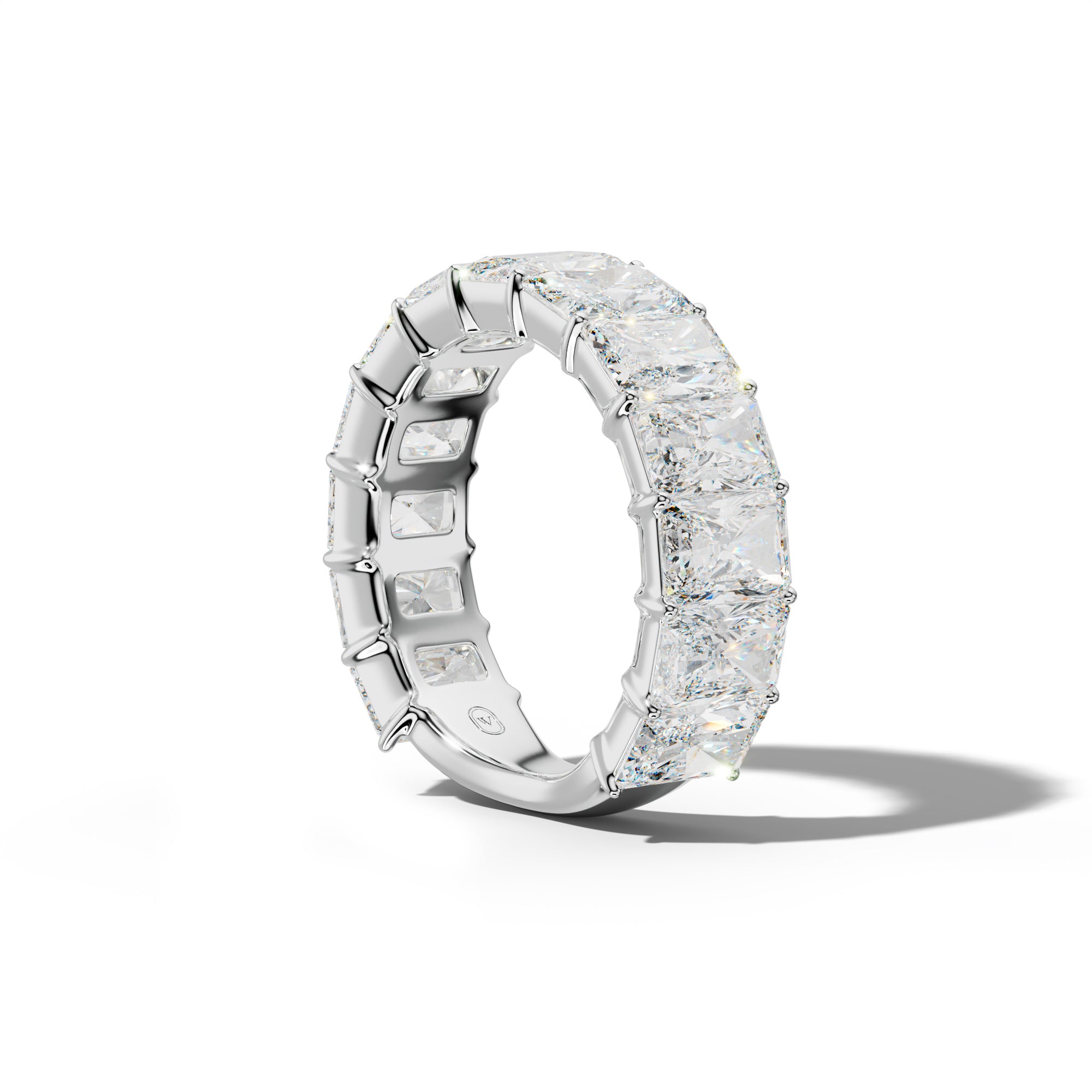 9.0 Carat Radiant Diamond 3/4 Anniversary Band Shared Prong Low-Set Design