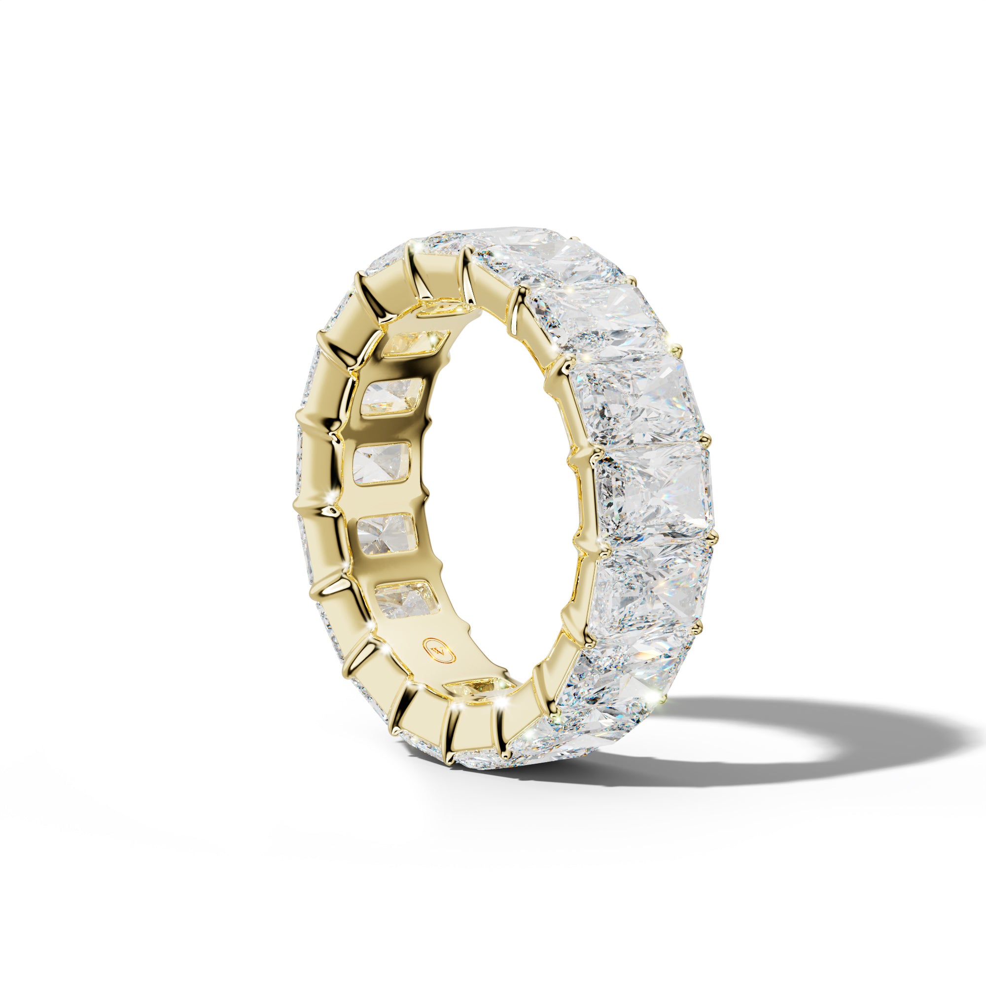 11.0 Carat Radiant Diamond Eternity Band Shared Prong Low-Set Design