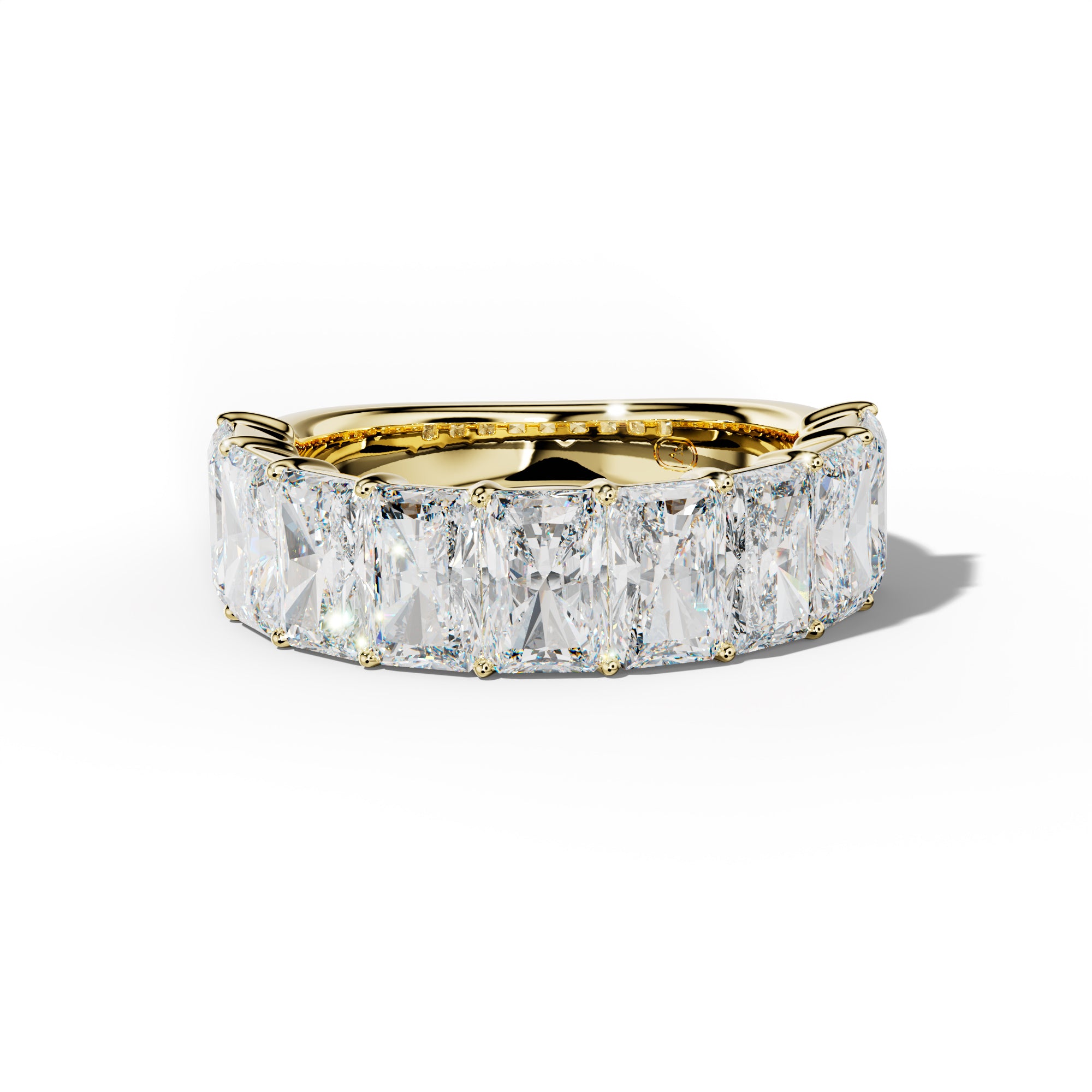 6.0 Carat Radiant Diamond Half Anniversary Band Shared Prong Low-Set Design