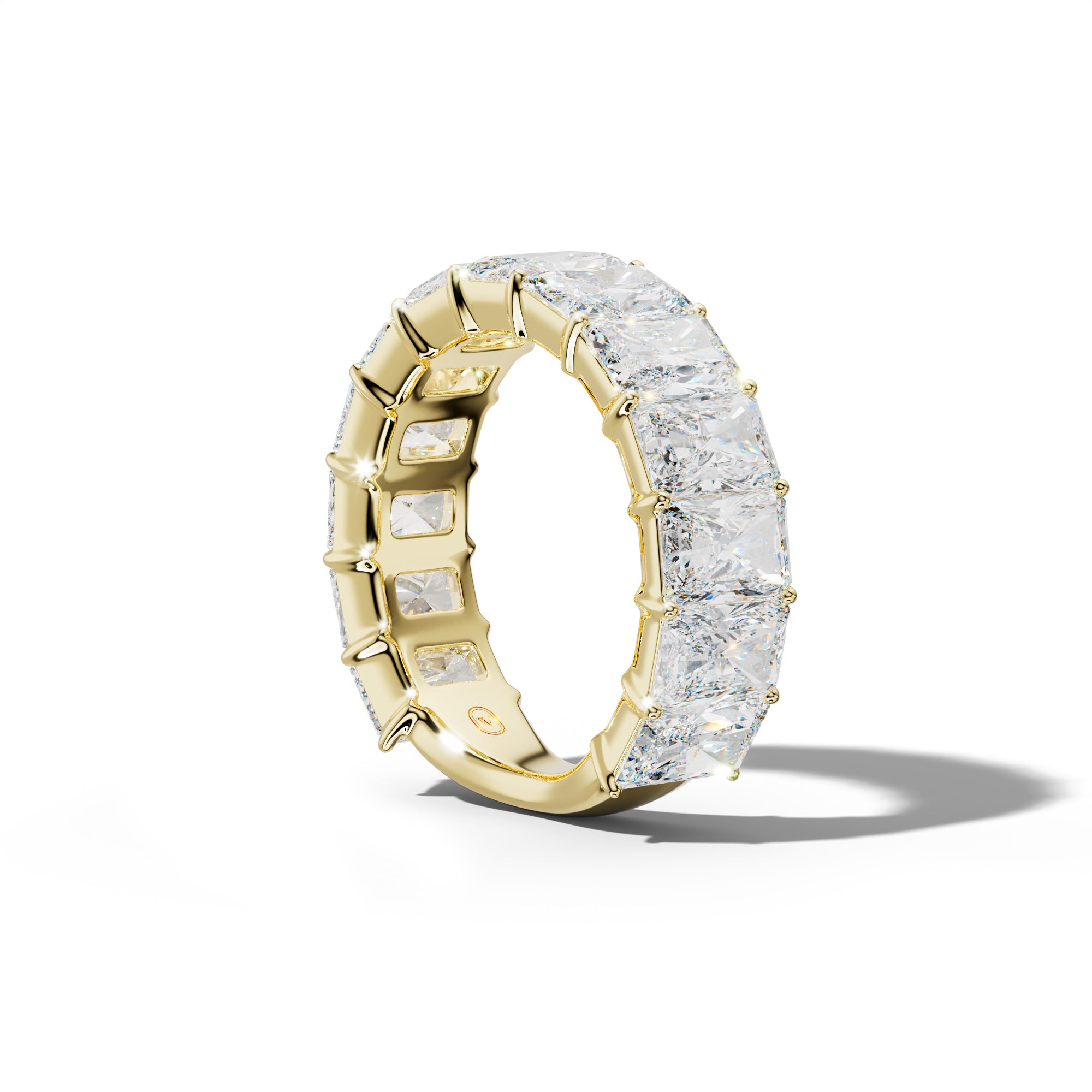 9.0 Carat Radiant Diamond 3/4 Anniversary Band Shared Prong Low-Set Design