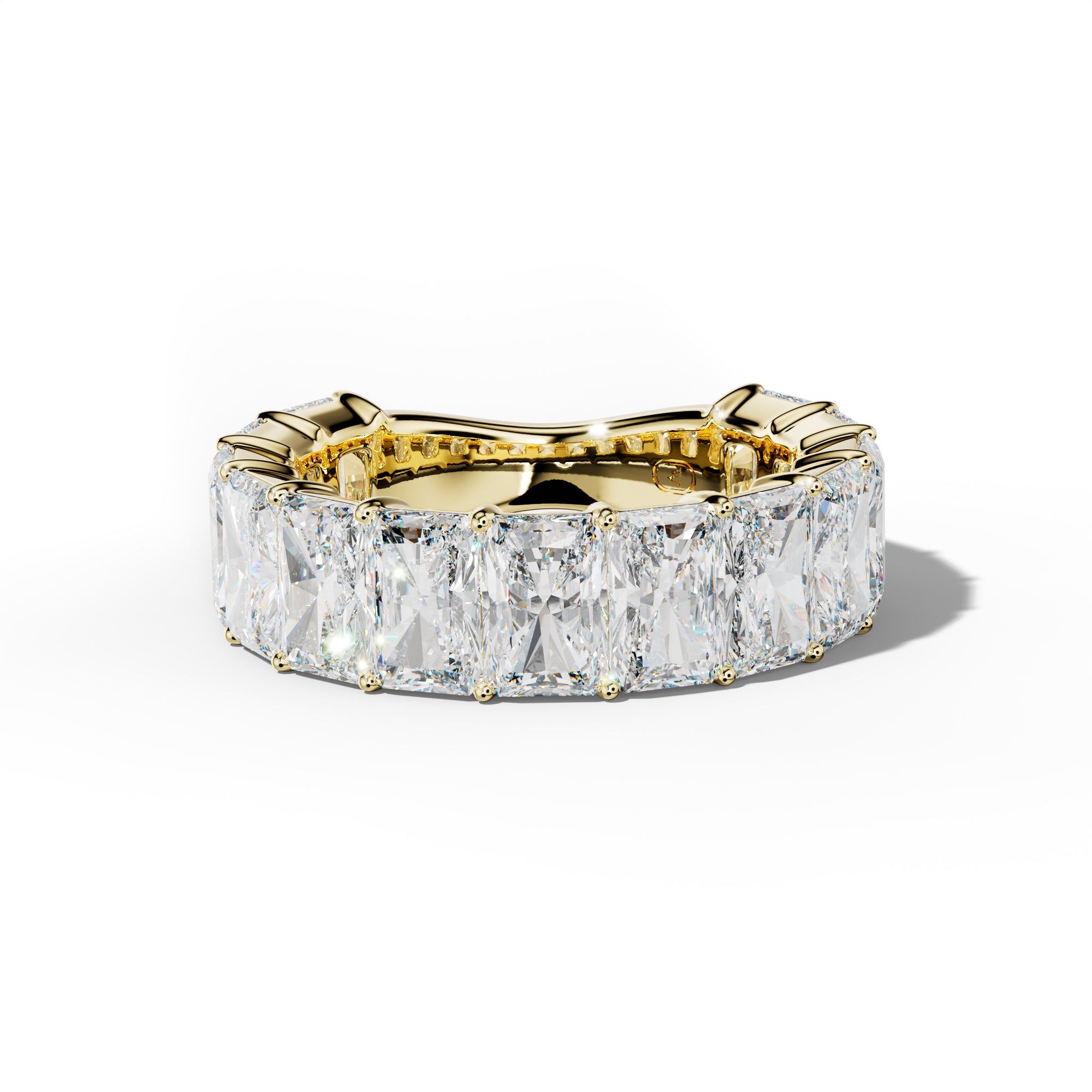 9.0 Carat Radiant Diamond 3/4 Anniversary Band Shared Prong Low-Set Design