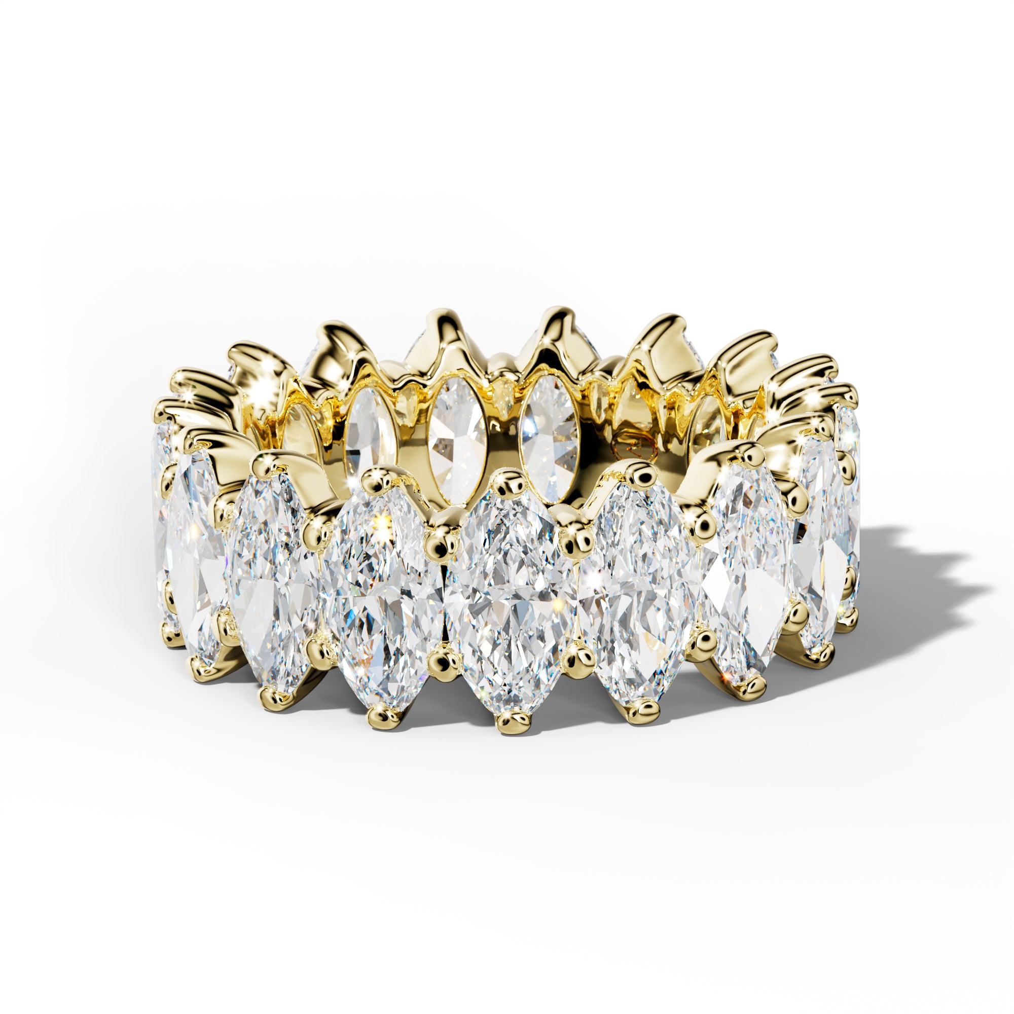8.0 Carat Marquise Diamond Eternity Band Shared Prong  Low-Set Design