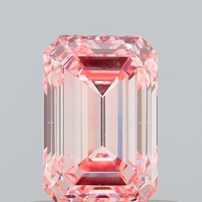 0.69 Carat Emerald Cut Fancy Pink