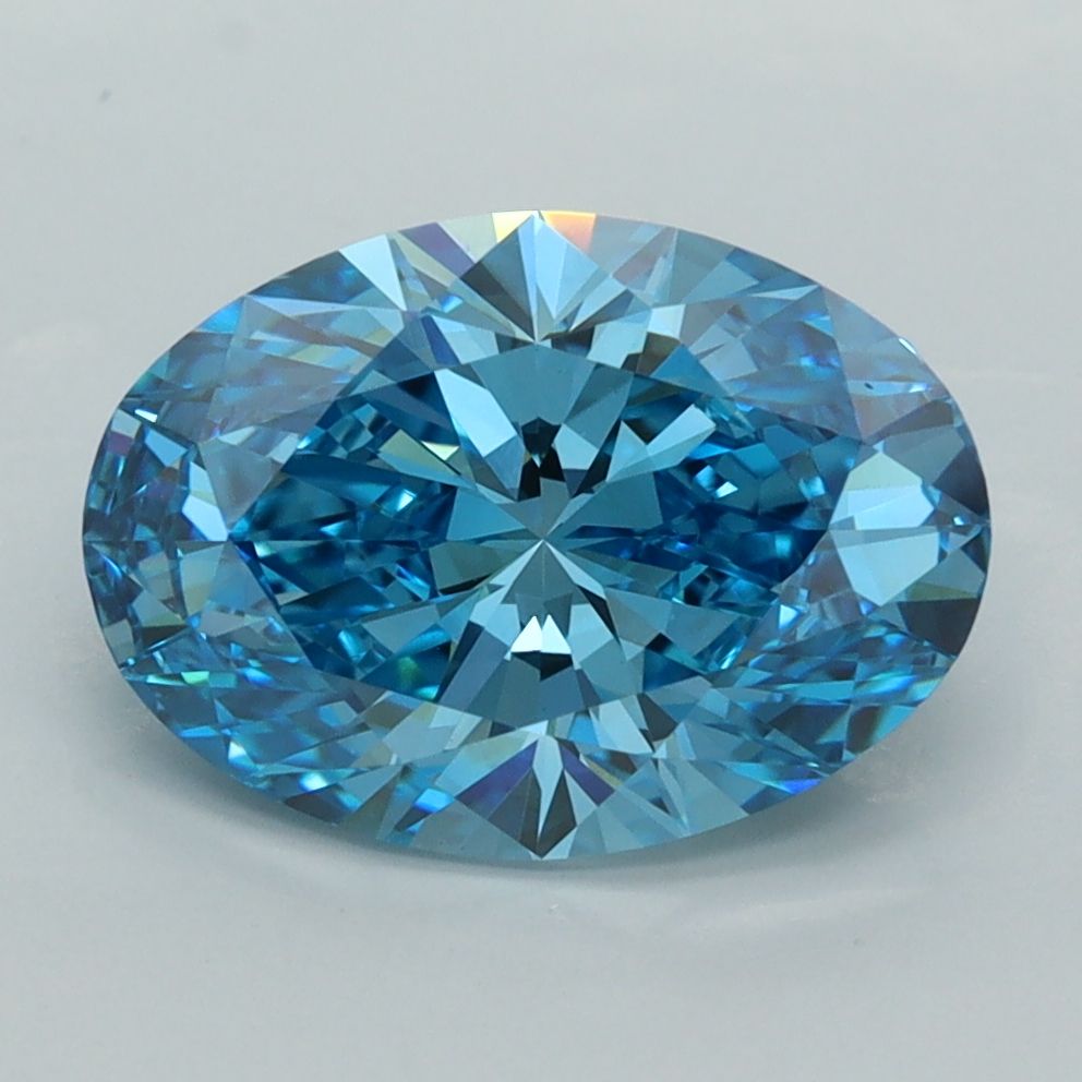 3.04 Carat Oval Cut Fancy Blue