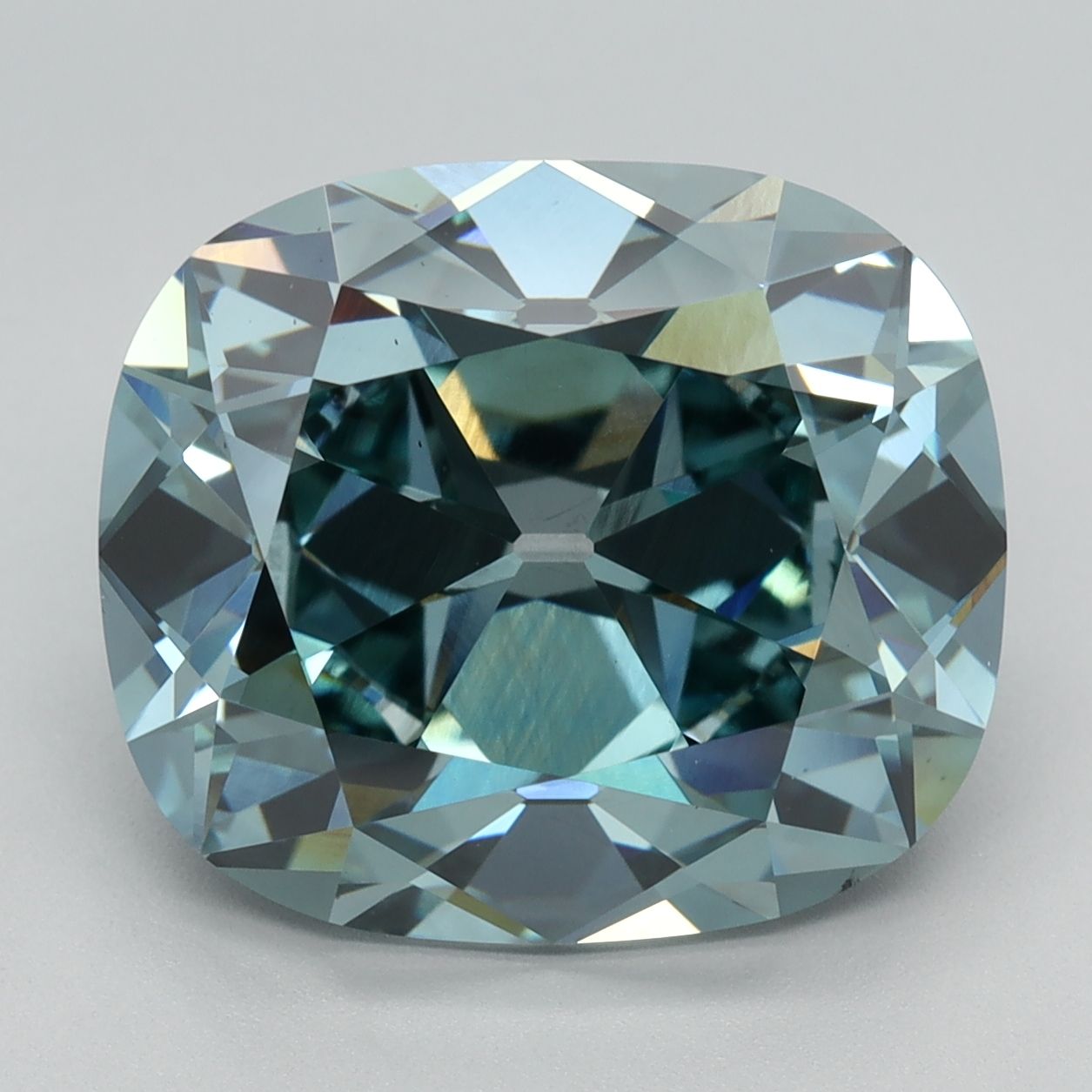7.16 Carat Cushion Cut Fancy Green