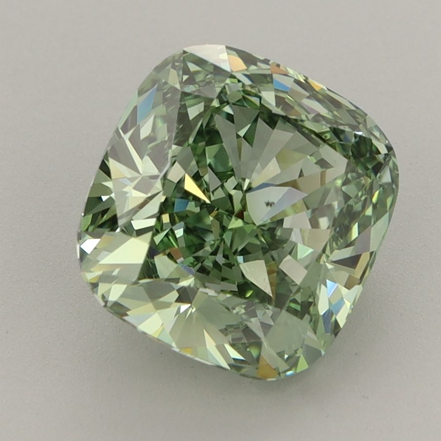 3.55 Carat Cushion Cut Fancy Green