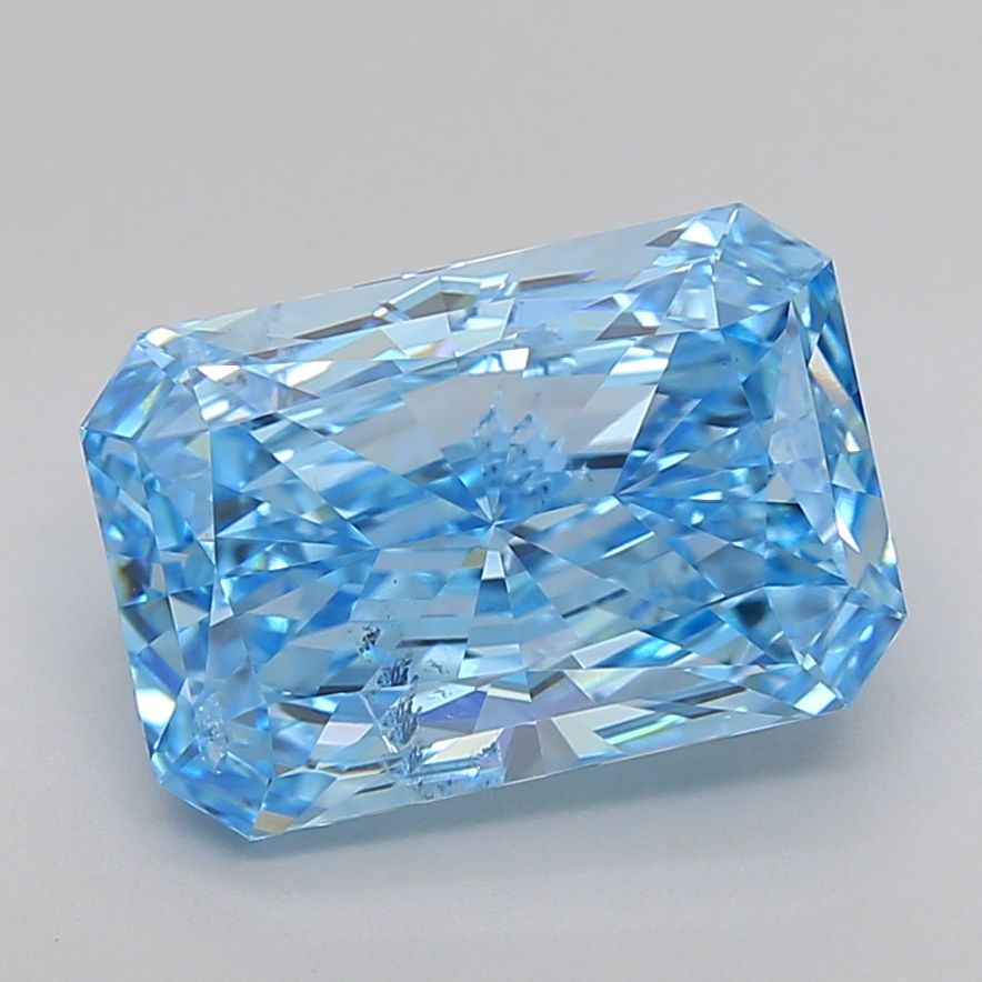 4.24 Carat Radiant Cut Fancy Blue