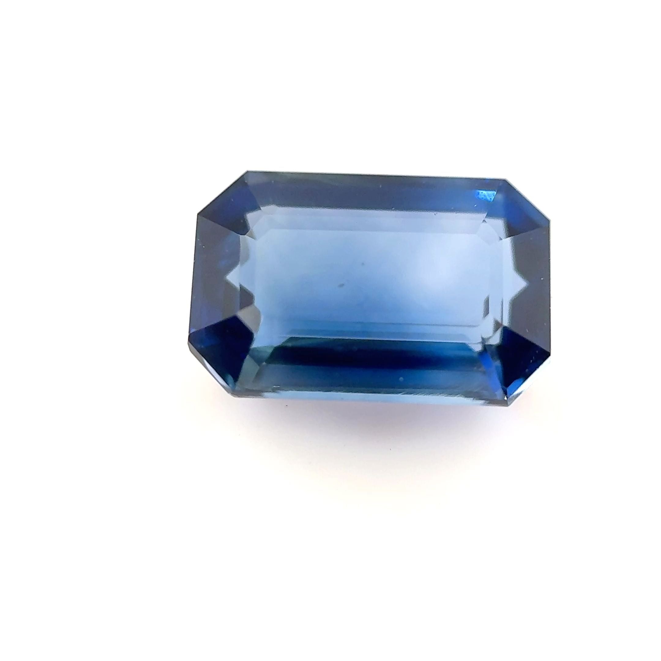 2.08 Carat Emerald  Cut Blue Sapphire