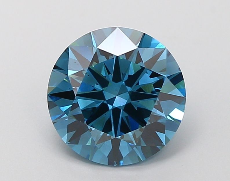 2.55 Carat Round Cut Fancy Blue