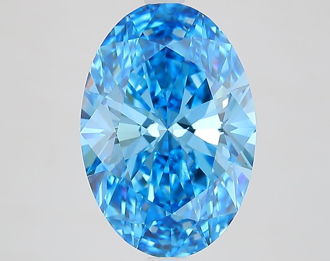 4.03 Carat Oval Cut Fancy Blue