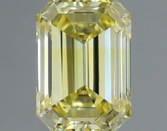 0.54 Carat Emerald Cut Fancy Yellow