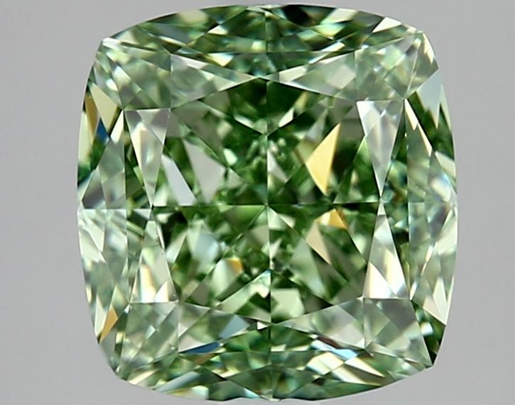 2.55 Carat Cushion Cut Fancy Green