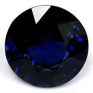 1.66 Carat Round  Cut Blue Sapphire