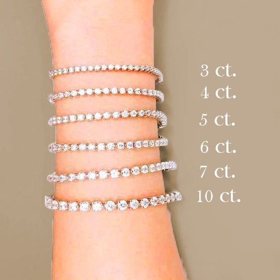 Three Prong Classic Diamond Tennis Bracelet-VIRABYANI