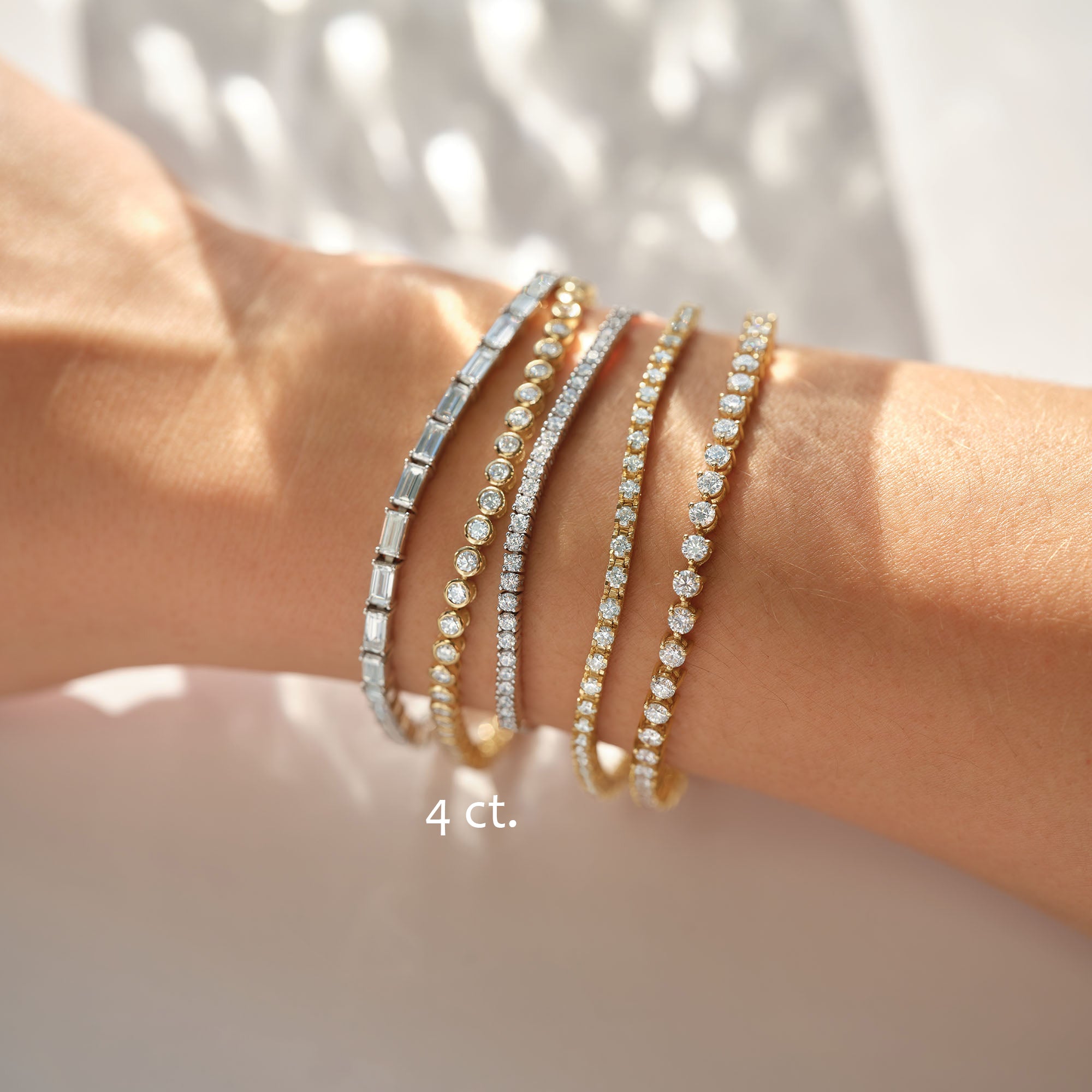 Bezel Set Round Diamond Tennis Bracelet-VIRABYANI