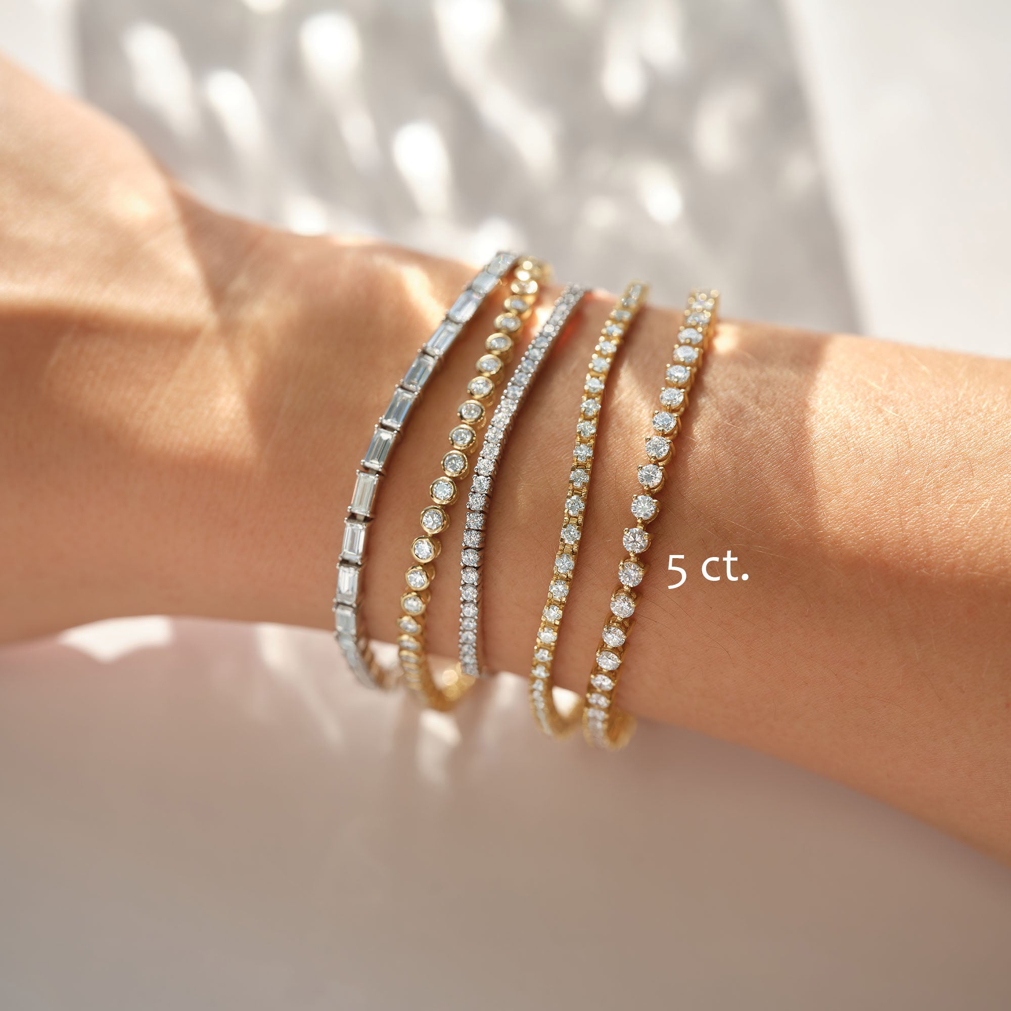 Three Prong Classic Diamond Tennis Bracelet-VIRABYANI