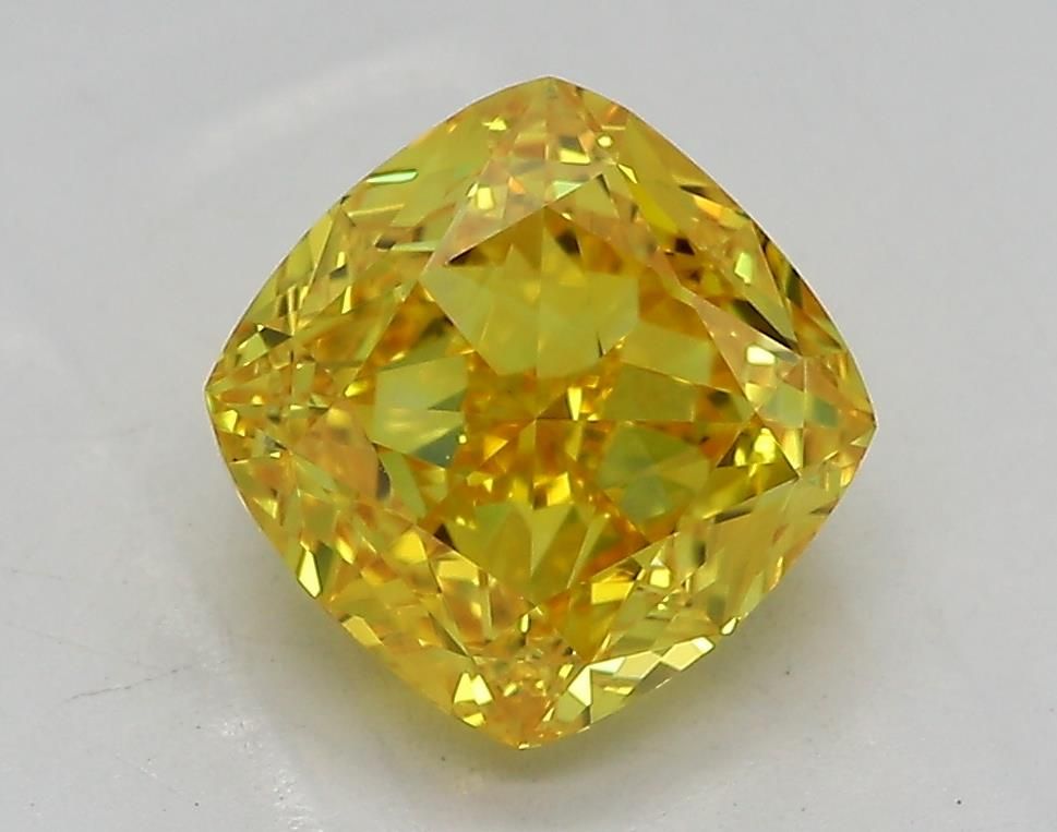 2.01 Carat Cushion Cut Fancy Yellow