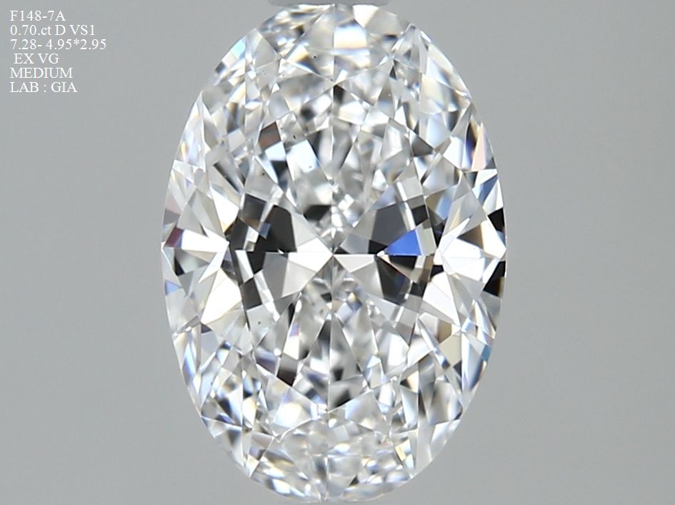 0.7 Carat D-VS1 Oval Cut Diamond