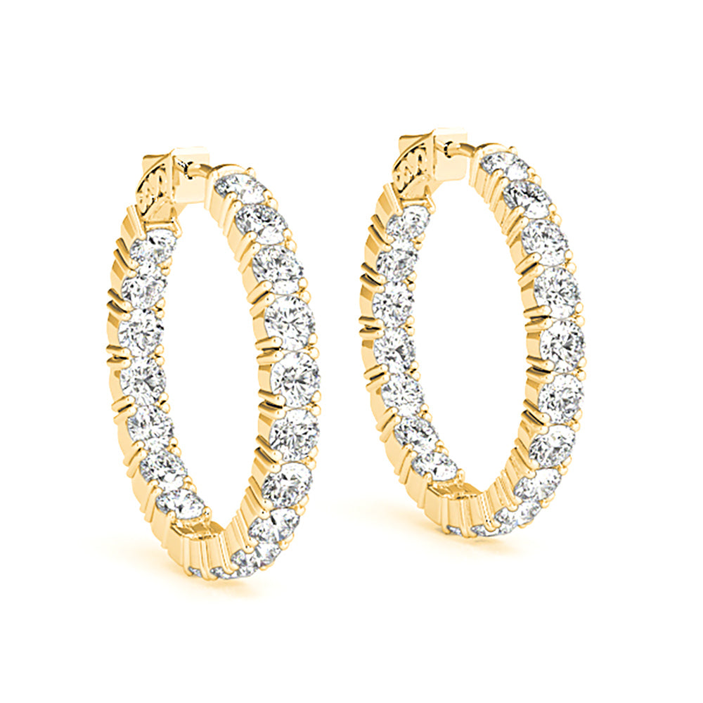 Classic 6.00 ctw Diamond Hoop Earrings Inside-Out-VIRABYANI