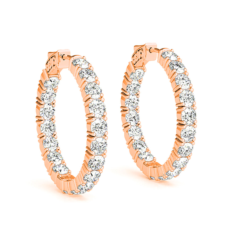 Classic 6.00 ctw Diamond Hoop Earrings Inside-Out-VIRABYANI