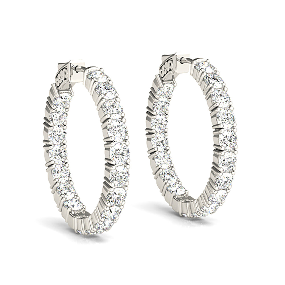 Classic 6.00 ctw Diamond Hoop Earrings Inside-Out-VIRABYANI
