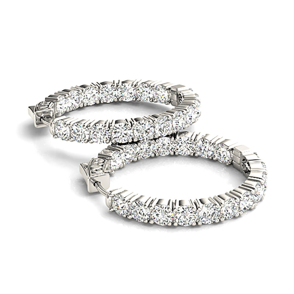 Classic 6.00 ctw Diamond Hoop Earrings Inside-Out-VIRABYANI