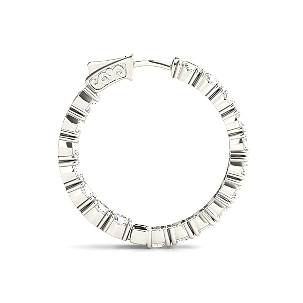 Classic 6.00 ctw Diamond Hoop Earrings Inside-Out-VIRABYANI
