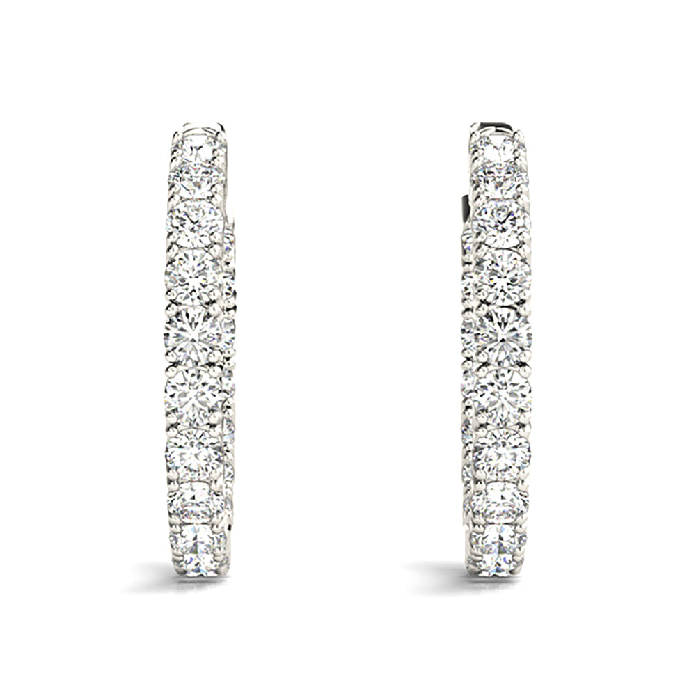 Classic 6.00 ctw Diamond Hoop Earrings Inside-Out-VIRABYANI