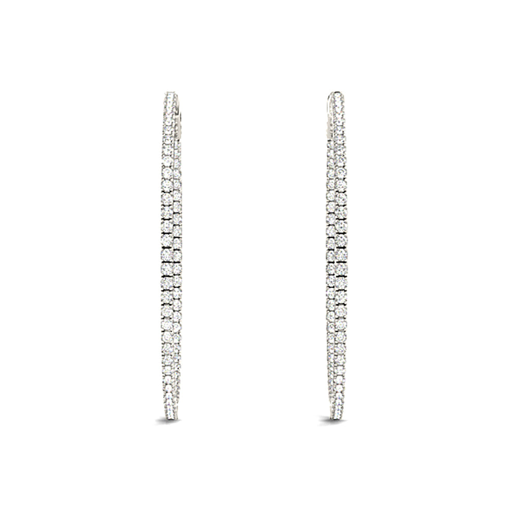 Inside-Out 1.25 ctw Diamond Hoop Earrings "U" Prong Set-VIRABYANI