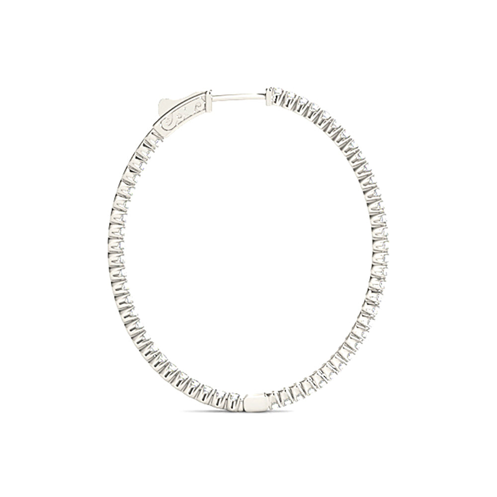 2.25 ctw Diamond Hoop Earrings Oval Inside-Out-VIRABYANI