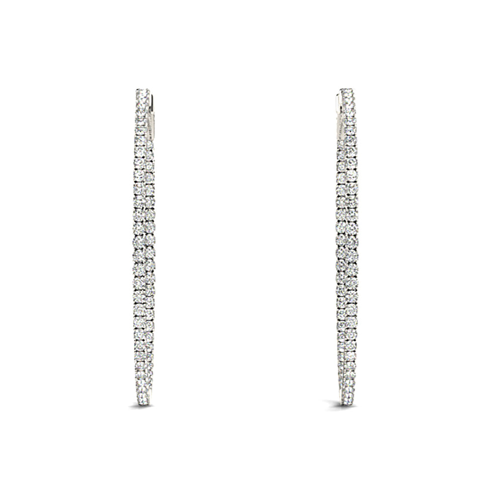 2.25 ctw Diamond Hoop Earrings Oval Inside-Out-VIRABYANI