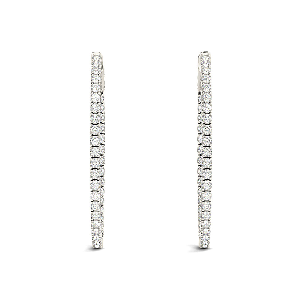 Inside-Out 1.50 ctw Diamond Hoop Earrings "U" Prong Set-VIRABYANI