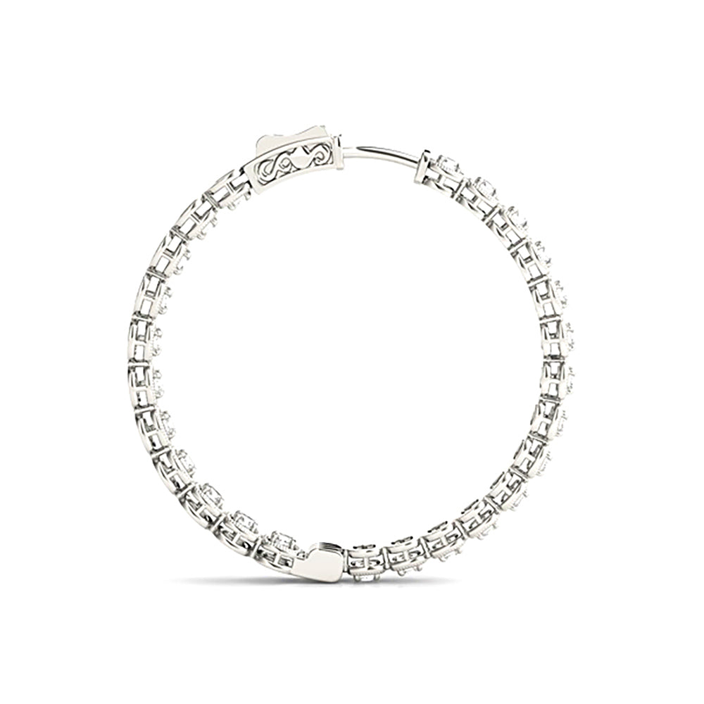 Inside-Out 1.50 ctw Diamond Cluster Hoop Earrings-VIRABYANI