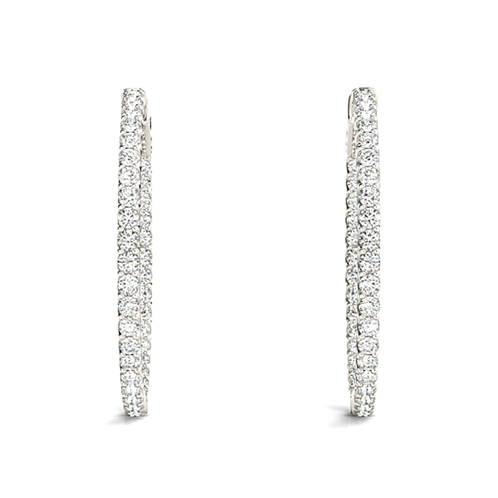 Inside-Out 1.50 ctw Diamond Hoop Earrings "U" Prong Set-VIRABYANI
