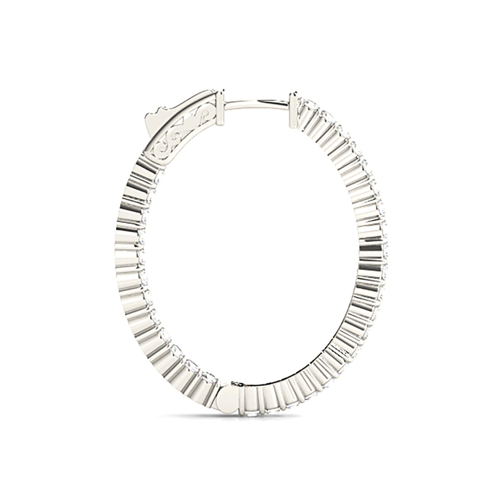 Classic Inside-Out 2.00 ctw Diamond Hoop Earrings Shared Prong-VIRABYANI