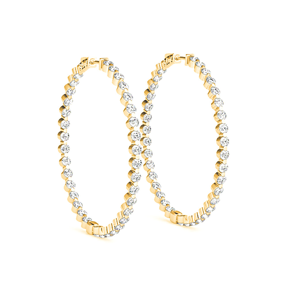 6.0 ct. Floating Diamond Hoop Earrings Inside-Out Style-VIRABYANI