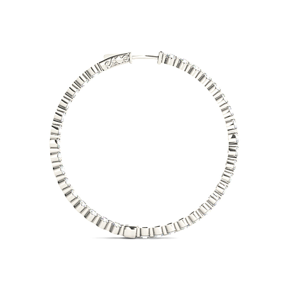 6.0 ct. Floating Diamond Hoop Earrings Inside-Out Style-VIRABYANI