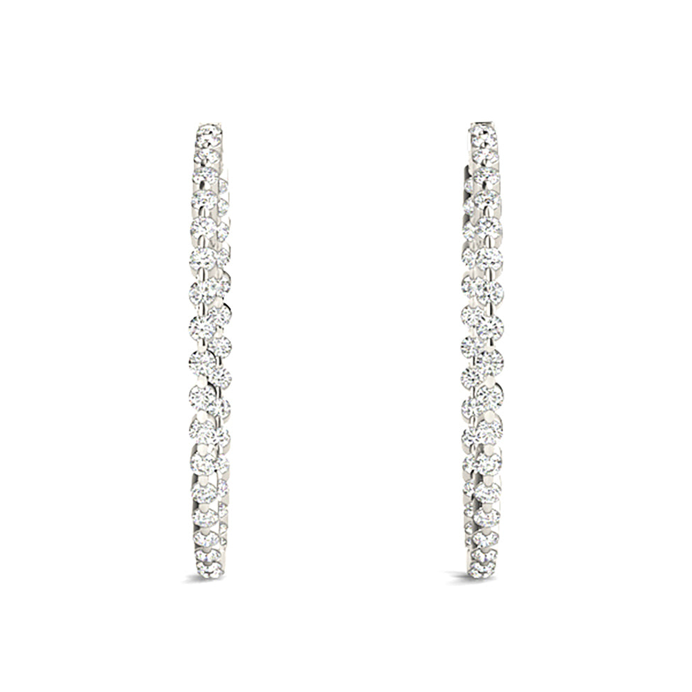 6.0 ct. Floating Diamond Hoop Earrings Inside-Out Style-VIRABYANI