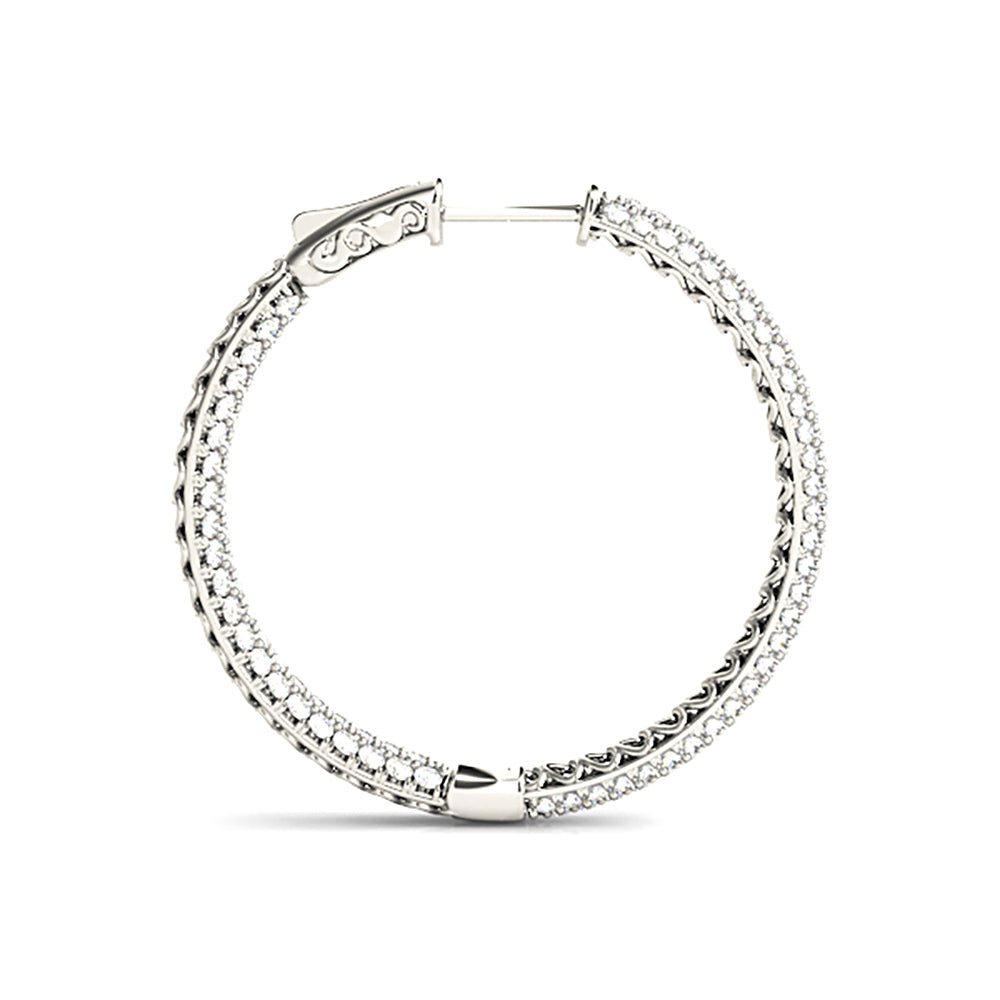 4.0 ctw Diamond Pave Hoop Earrings Inside-Out Style-VIRABYANI