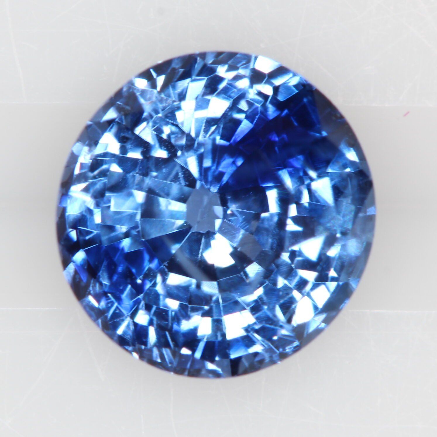 2.20 Carat Round  Cut Blue Sapphire