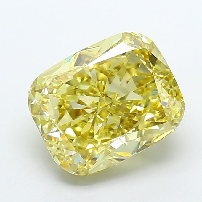 4.01 Carat Cushion Cut Fancy Yellow