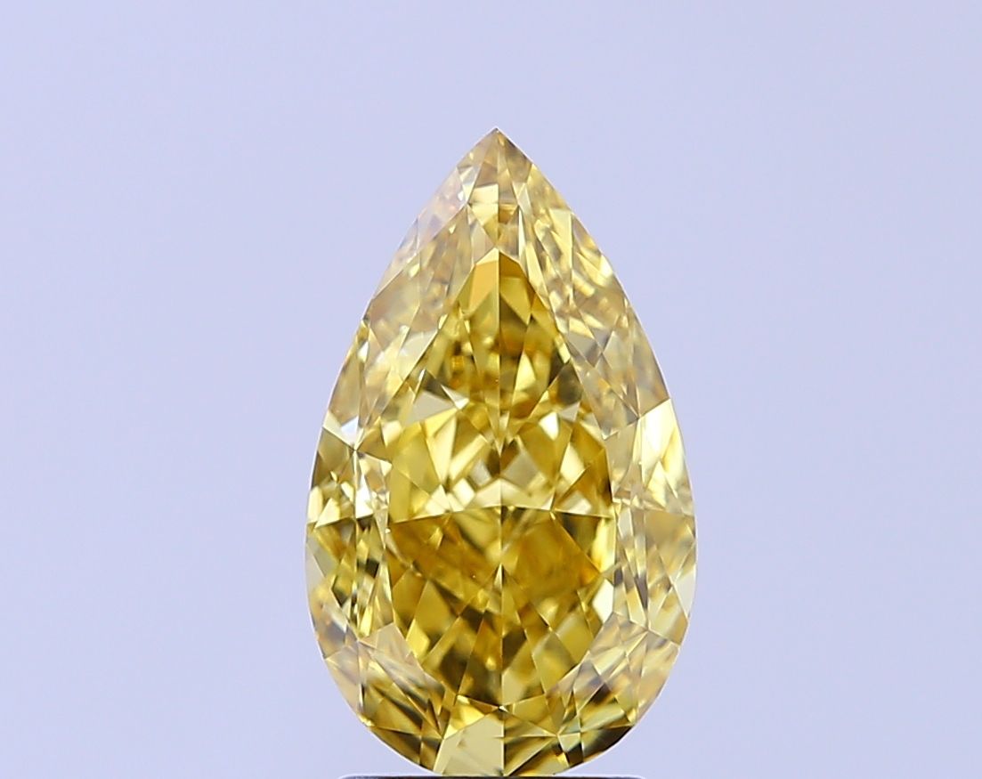 3.53 Carat Pear Cut Fancy Yellow