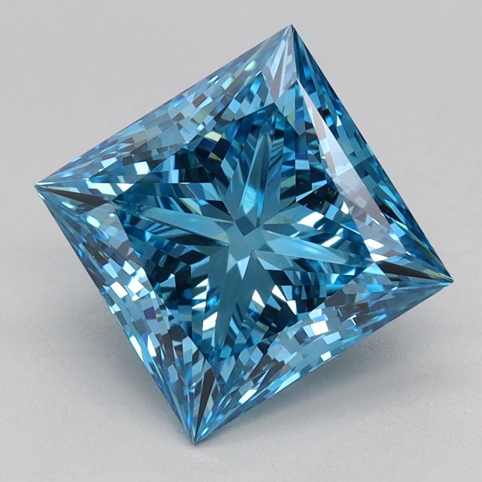 2.04 Carat Princess Cut Fancy Blue