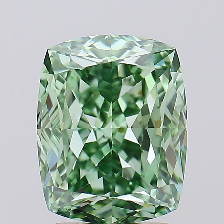3.59 Carat Cushion Cut Fancy Green