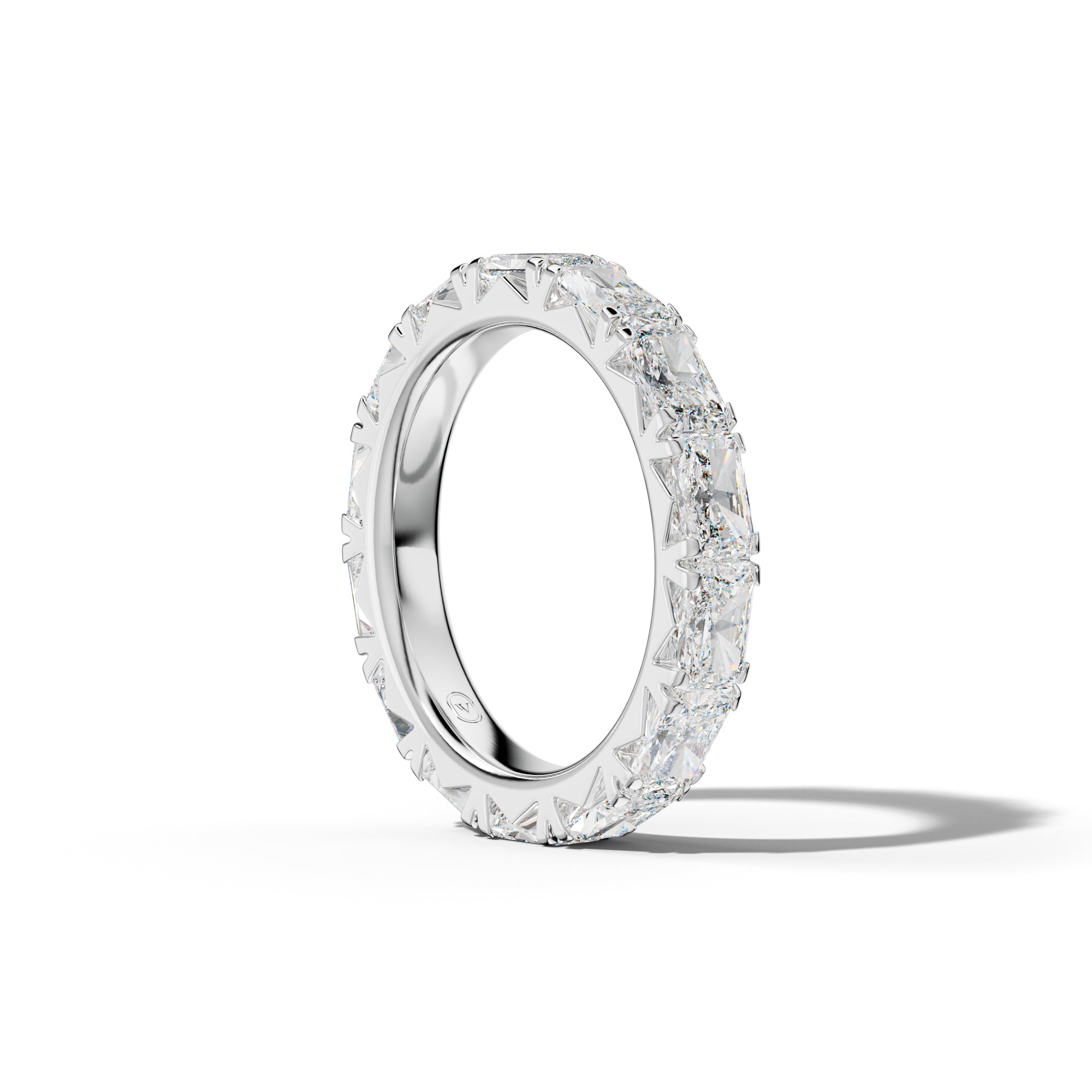 5.0 Carat East West Radiant Diamond French Pave Eternity Band