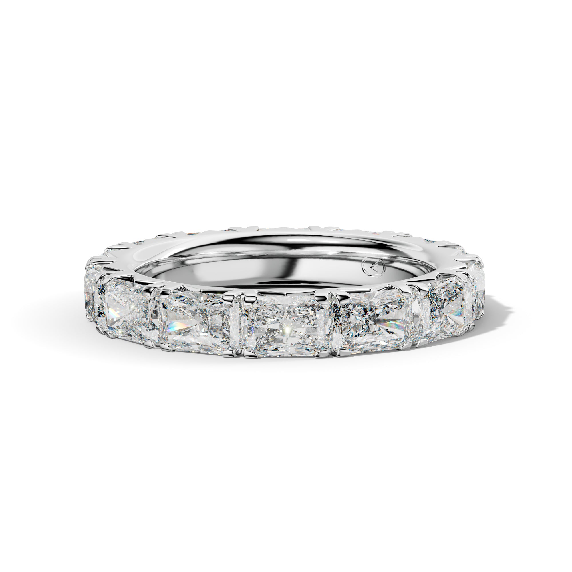 5.0 Carat East West Radiant Diamond French Pave Eternity Band