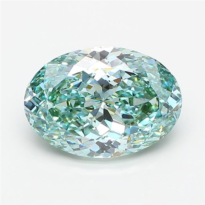4.19 Carat Oval Cut Fancy Green